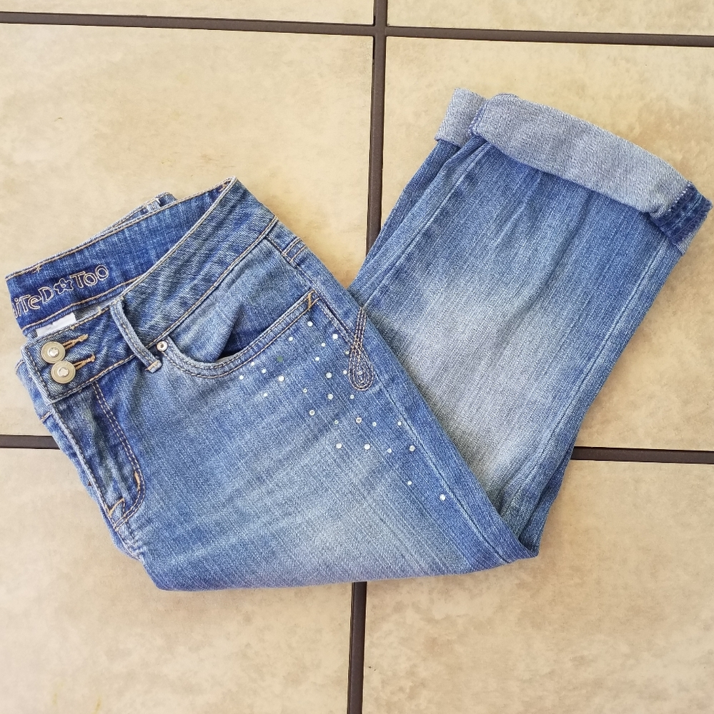 LimitedToo CropJeans 12R denim embroider butterfly - Picture 5 of 12